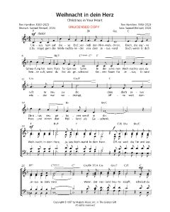 Weihnacht in dein Herz - German Translation - Christmas in Your Heart (PDF download)