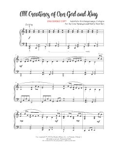 All Creatures of Our God and King - Gina Sprunger Piano Solo (PDF download)