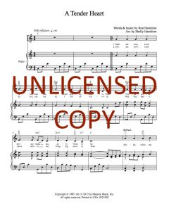 A Tender Heart Piano/Vocal (PDF download)