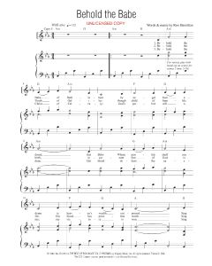 Behold the Babe  - Vocal Solo (PDF download)