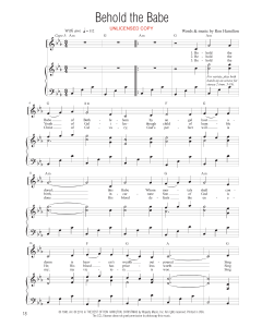 Behold the Babe  - Vocal Solo (PDF download)