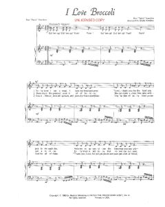 I Love Broccoli - Children's Choral (PDF download)