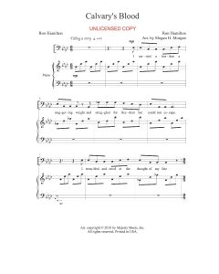 Calvary's Blood Vocal Solo (PDF Download)