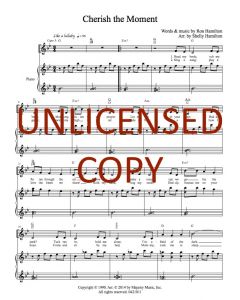 Cherish the Moment Piano/Vocal (PDF download)  