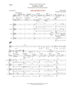 Come Lord Choral Sheet Music Orchestration (PDF download)