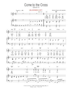 Come to the Cross - Solo w/ Optional Trio (PDF download)