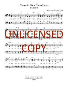 Create in Me a Clean Heart - Hymn Style (PDF download)