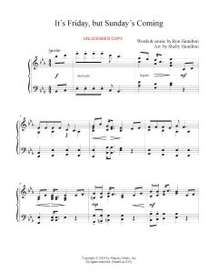 It's Friday , but Sunday's Coming- Shelly Hamilton Piano Solo (PDF download)