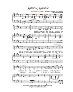 Gimmie, Gimmie - Children's Choral (PDF download)