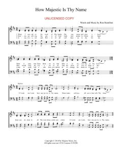 How Majestic Is Thy Name - Hymn Style (PDF download)