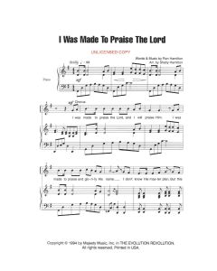 I Was Made to Praise the Lord - Children's Choral (PDF download)