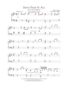 Jesus Paid It All - Faye Lopez Piano Solo (PDF download)