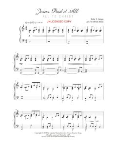 Jesus Paid It All - Brian Büda Piano Solo (PDF download)