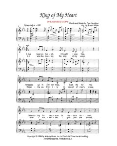 King of My Heart - Children's Choral (PDF download)