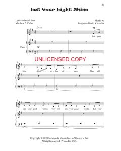 Let Your Light Shine (PDF download)