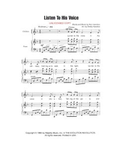 Listen to His Voice - Children's Choral (PDF download)