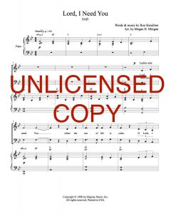 Lord, I Need You - SAB Simply Majesty Version (PDF Download)