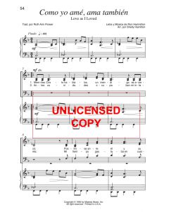 Como yo ame, ama tambien (Love As I Loved)
