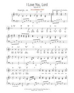 I Love You, Lord - Solo w/ Optional Trio (PDF download)
