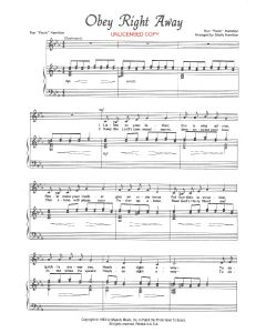 Obey Right Away - Children's Choral (PDF download)