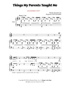 Things My Parents Taught Me - Children's Choral (PDF download)