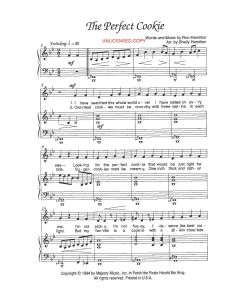 The Perfect Cookie - Children's Choral (PDF download)
