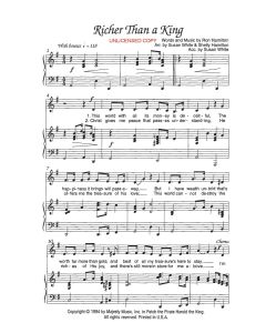 Richer Than A King - Children's Choral (PDF download)