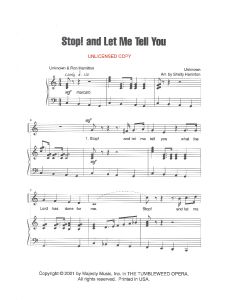 Stop! and Let Me Tell You - Children's Choral (PDF download)