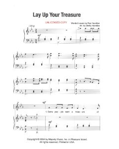 Lay Up Your Treasure - Children's Choral (PDF download)