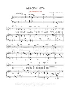 Welcome Home Piano/Vocal (PDF Download)