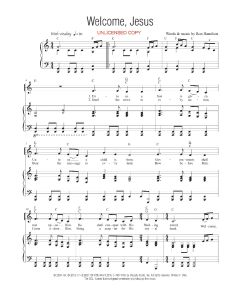 Welcome, Jesus - Vocal Solo (PDF download)