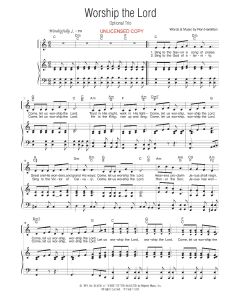 Worship the Lord - Solo w/ Optional Trio (PDF download)