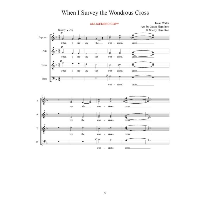 When I Survey the Wondrous Cross - A Cappella (PDF download)