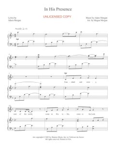 In His Presence - Piano/Vocal (PDF download)