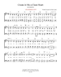 Create in Me a Clean Heart - Hymn Style (PDF download)