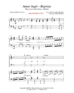 Amor bajo - reprise - Then Love Came Down Reprise (PDF download)