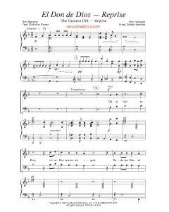 El Don de Dios - Reprise -The Greatest Gift - Reprise (PDF download)