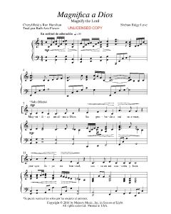Magnifica a Dios - Magnify the Lord (PDF download)