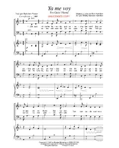 Ya me voy - I'm Goin' Home (PDF download)