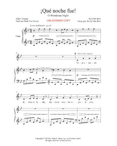 Que noche fue - O Wondrous Night (PDF download)