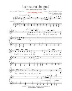 La bella historia - The Greatest Story Ever Told Single Song (PDF download)