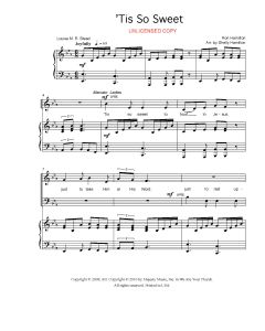 'Tis So Sweet Piano/Vocal (PDF download)