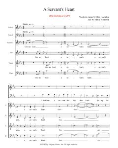 A Servant's Heart - Choral A Cappella (PDF download)