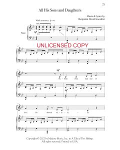 All His Sons and Daughters - Children's Choral (PDF download)