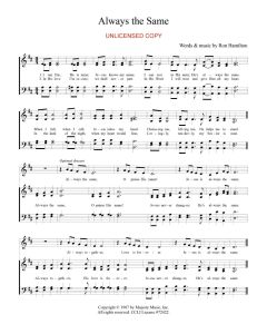 Always the Same Hymn Style (PDF download)