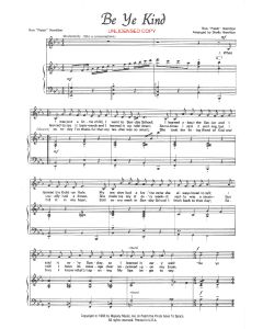 Be Ye Kind - Children's Choral (PDF download)