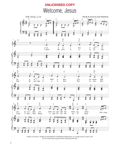 Welcome, Jesus - Vocal Solo (PDF download)