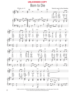 Born to Die - Vocal Solo (PDF download)