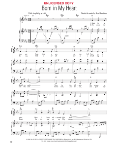 Born in My Heart - Vocal Solo (PDF download)