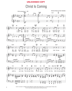 Christ is Coming - Vocal Solo (PDF download)